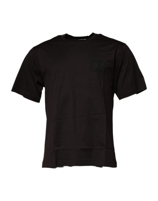 Dolce & Gabbana Dark Brown Logo Cotton Crew Neck T-shirt Dolce & Gabbana