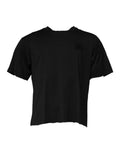 Dolce & Gabbana Black DG Logo Cotton Crew Neck T-shirt - Eljoys Fashion 