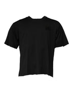 Dolce & Gabbana Black DG Logo Cotton Crew Neck T-shirt - Eljoys Fashion 