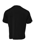 Dolce & Gabbana Black DG Logo Cotton Crew Neck T-shirt - Eljoys Fashion 