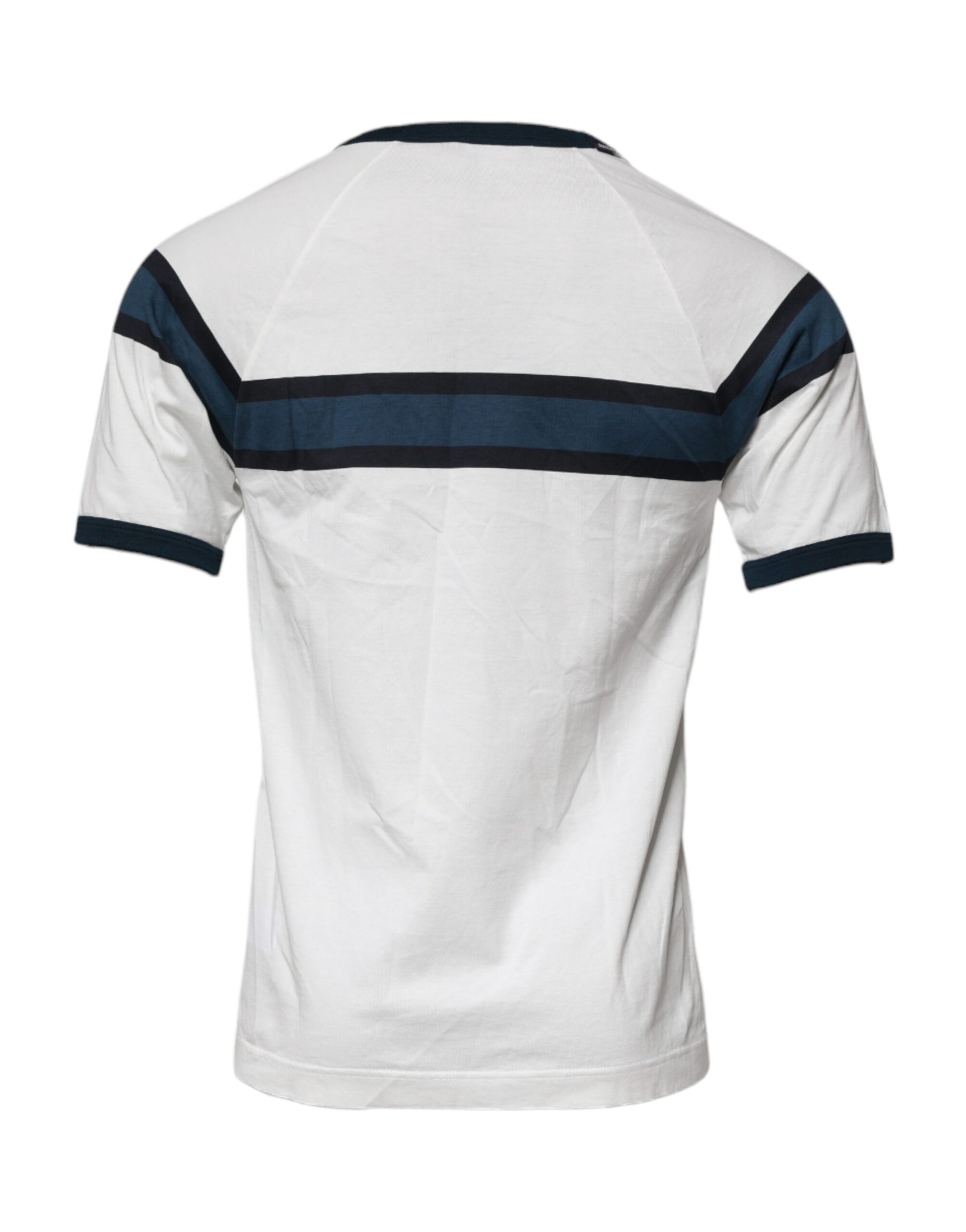 Dolce & Gabbana White Logo Print Cotton Men Crew Neck T-shirt Dolce & Gabbana