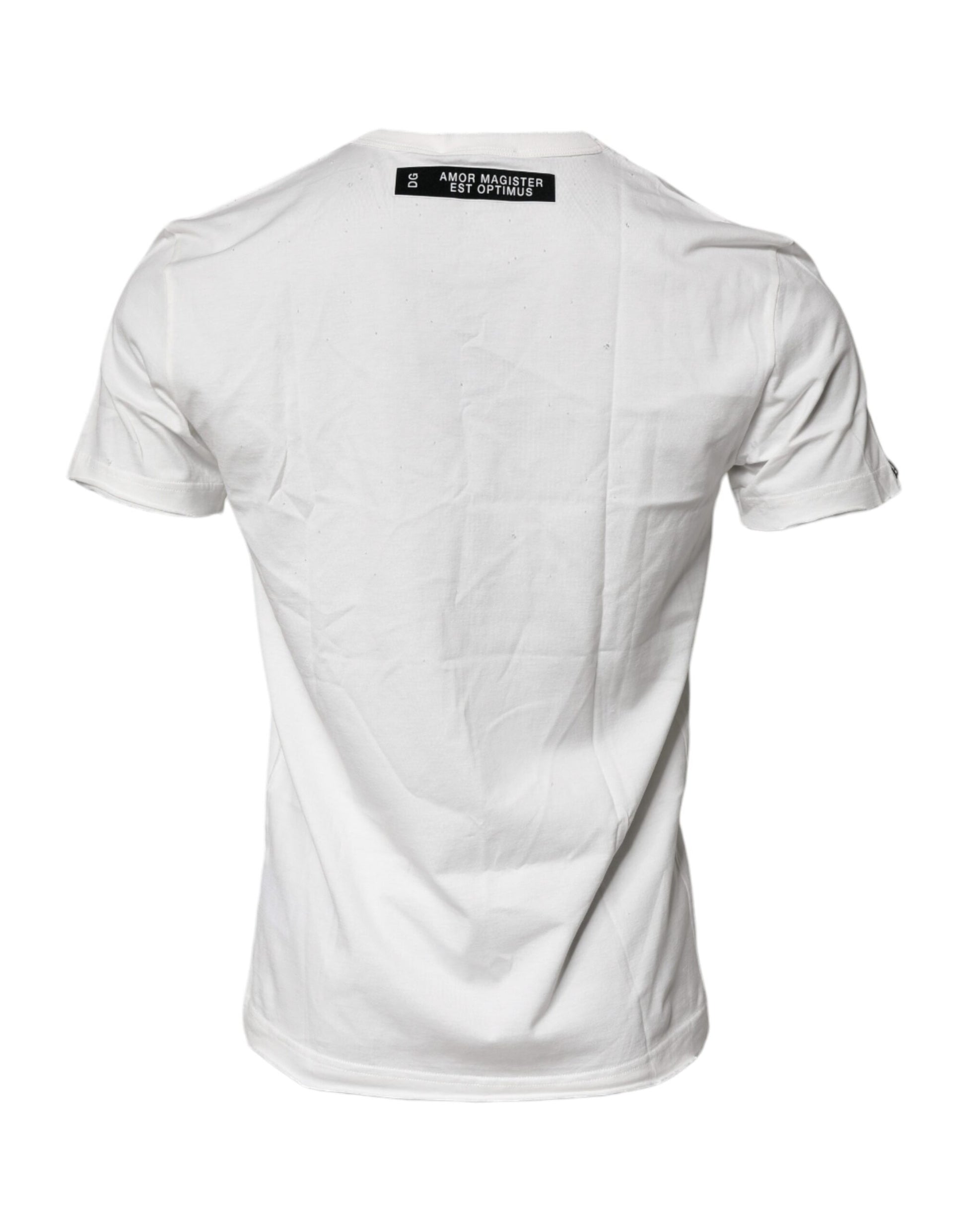 Dolce & Gabbana White Graphic Print Cotton Crew Neck T-shirt Dolce & Gabbana