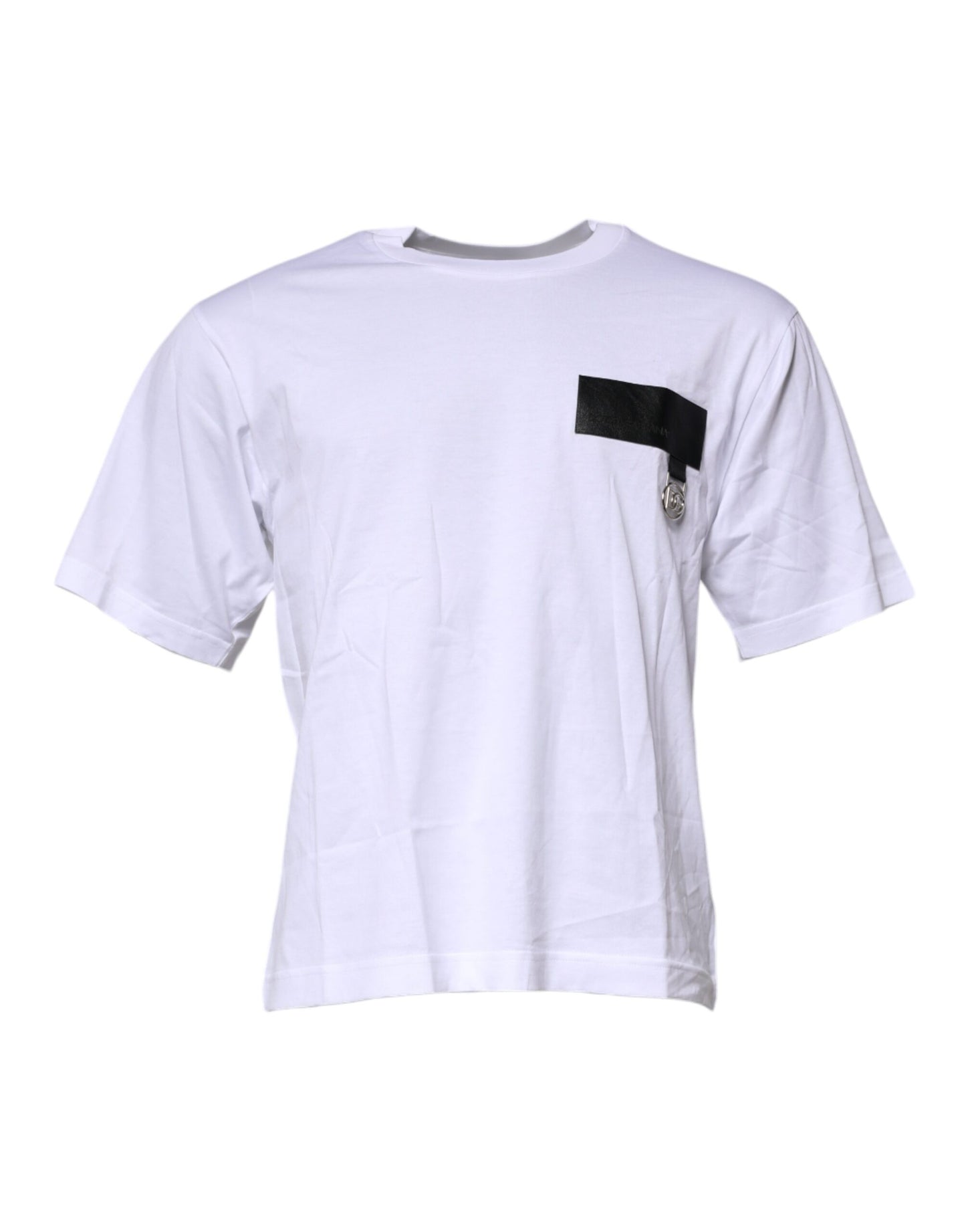 Dolce & Gabbana White Logo Patch Cotton Crew Neck T-shirt Dolce & Gabbana