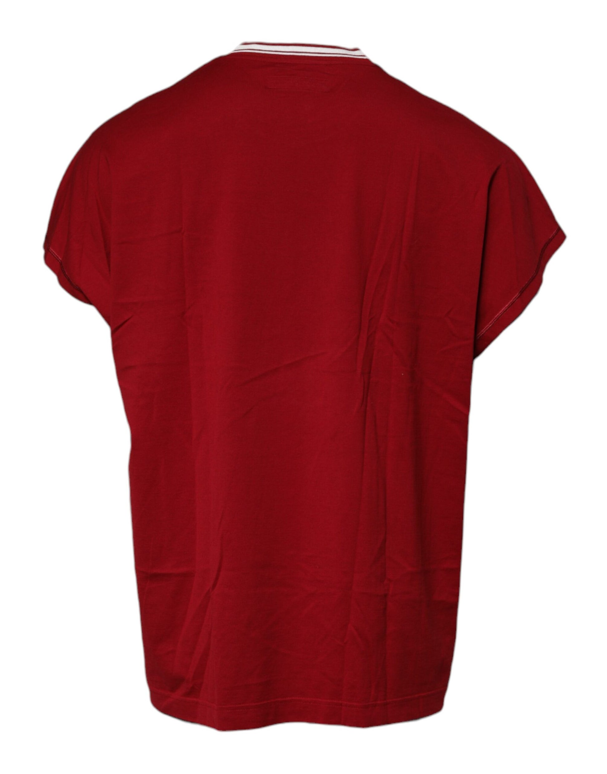 Dolce & Gabbana Red Logo Crown Cotton Crew Neck T-shirt Dolce & Gabbana