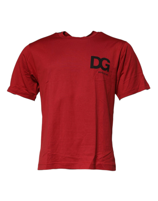 Dolce & Gabbana Red DG Logo Cotton Crew Neck T-shirt Dolce & Gabbana