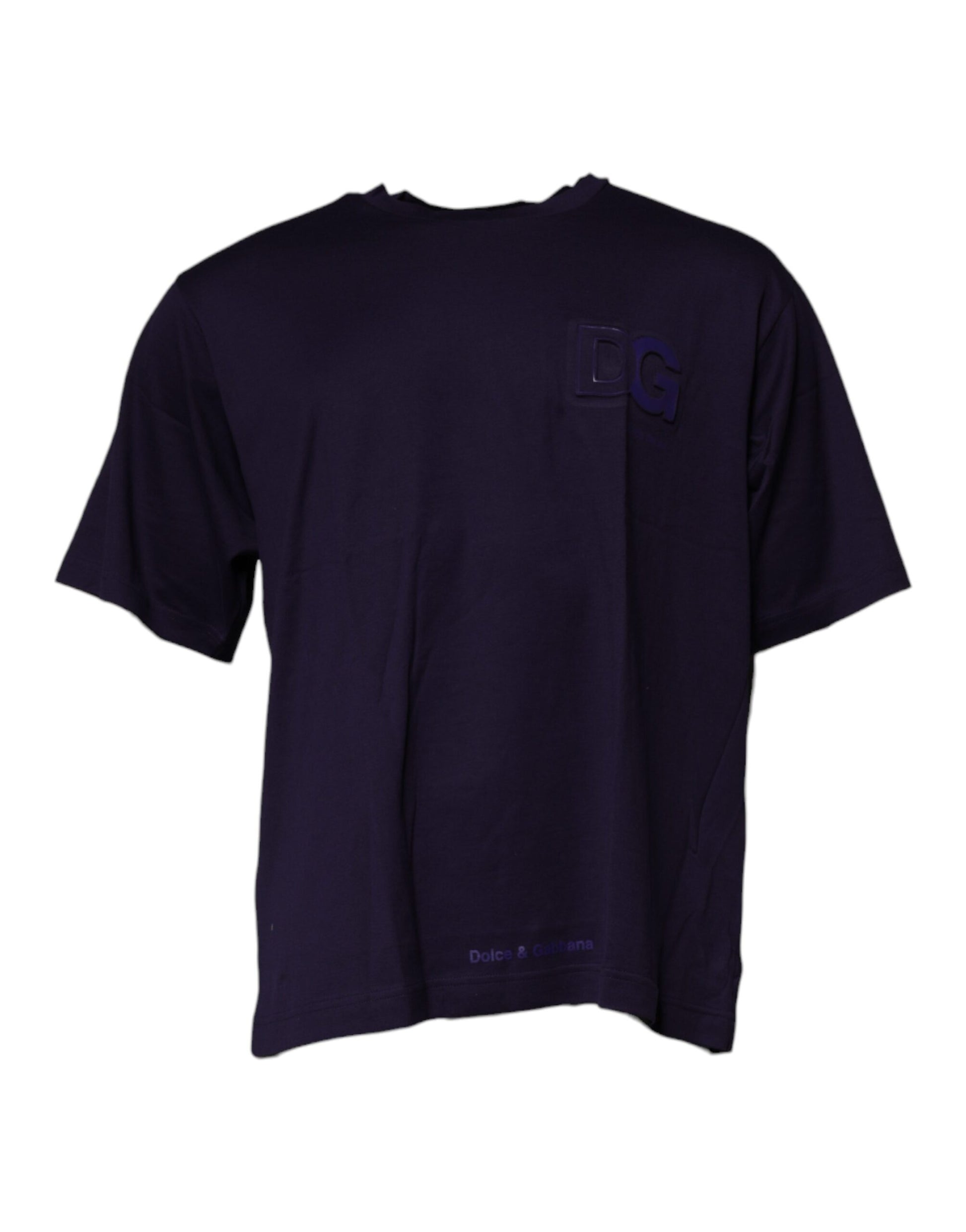 Dolce & Gabbana Navy Blue DG Logo Cotton Crew Neck T-shirt Dolce & Gabbana