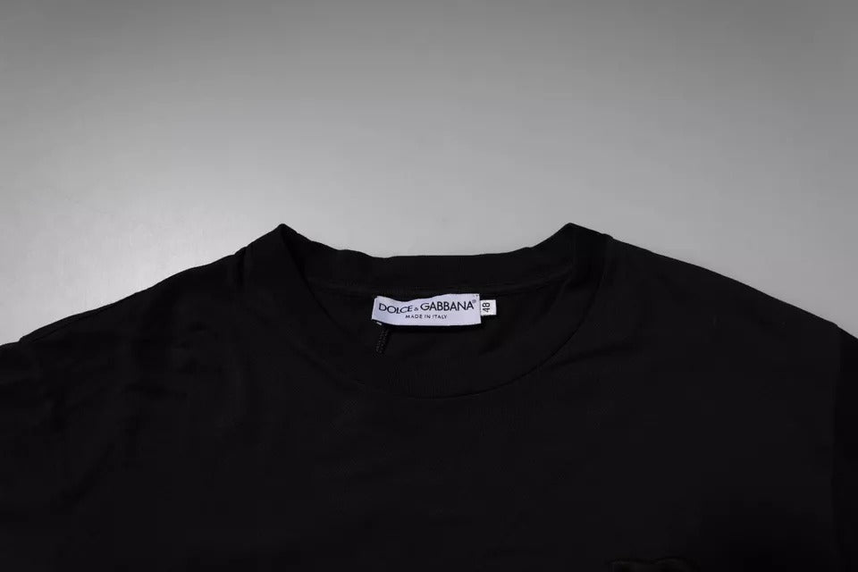 Dolce & Gabbana Black DG Logo Cotton Crew Neck T-shirt Dolce & Gabbana
