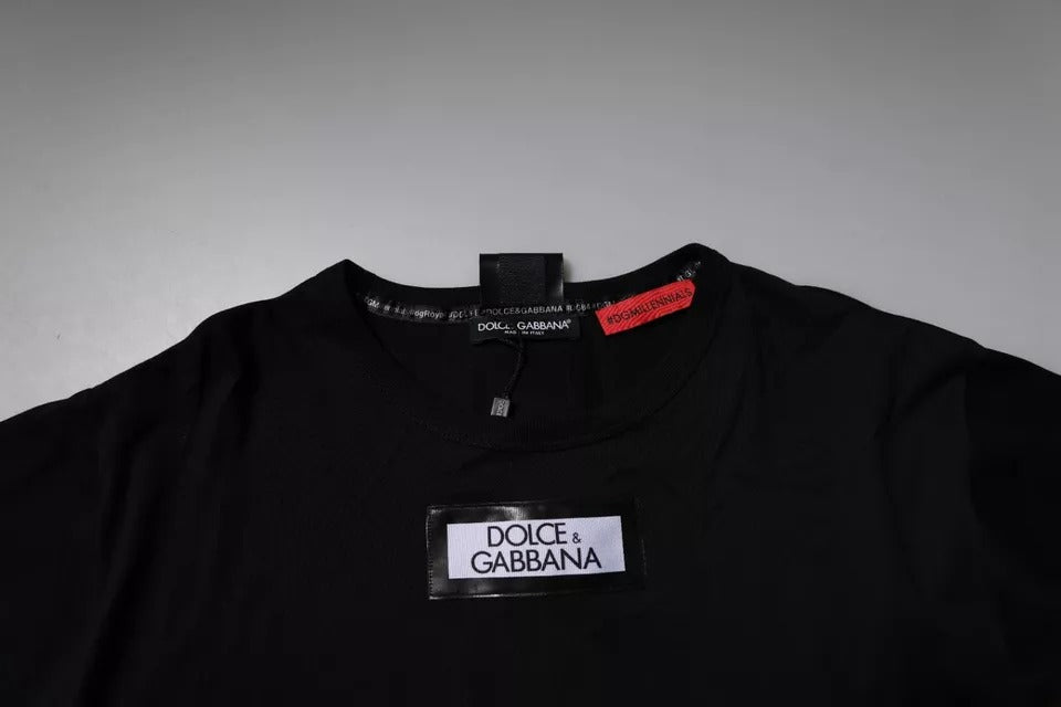 Dolce & Gabbana Black #DGMILLENNIALS Cotton Crew Neck T-shirt Dolce & Gabbana