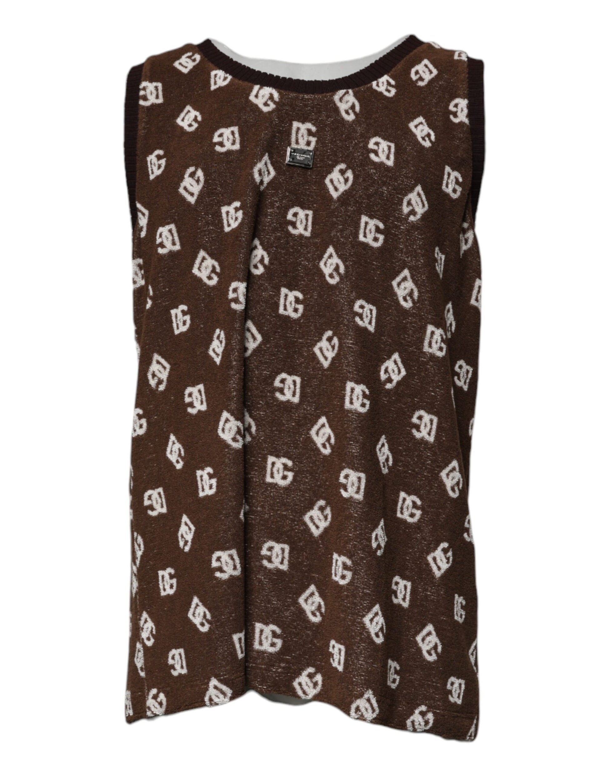 Dolce & Gabbana Brown Logo Monogram Cotton Crew Neck T-shirt Dolce & Gabbana