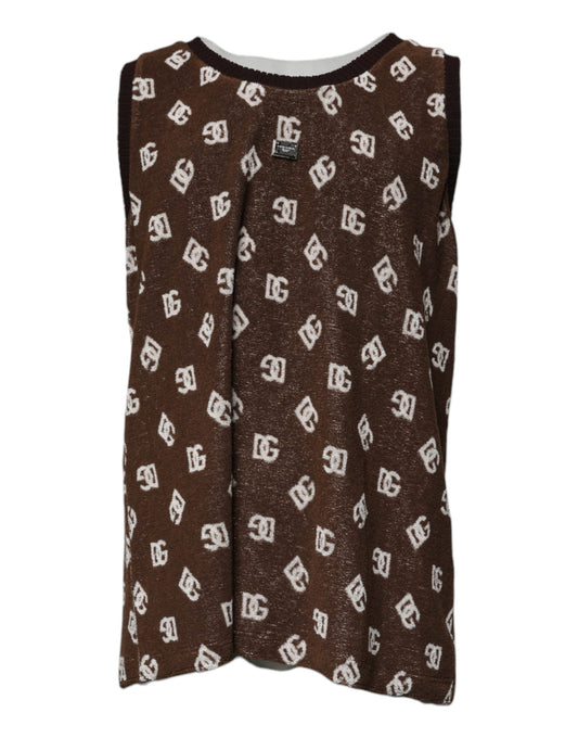 Dolce & Gabbana Brown Logo Monogram Cotton Crew Neck T-shirt Dolce & Gabbana