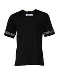 Black Dolce & Gabbana DGMILLENNIALS cotton crew neck T-shirt with subtle logo detail, displayed flat on a white background.