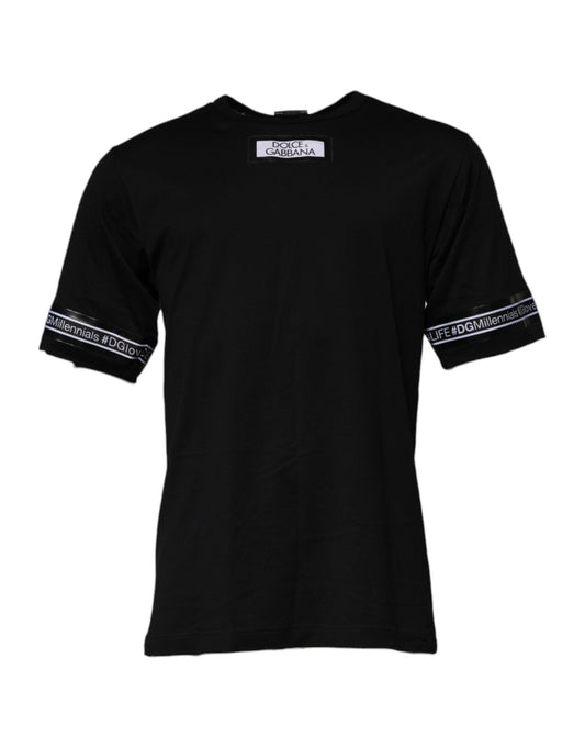 Dolce & Gabbana Black #DGMILLENNIALS Cotton Crew Neck T-shirt Dolce & Gabbana