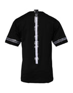 Black Dolce & Gabbana DGMILLENNIALS cotton crew neck T-shirt with logo detail, shown on a plain background.
