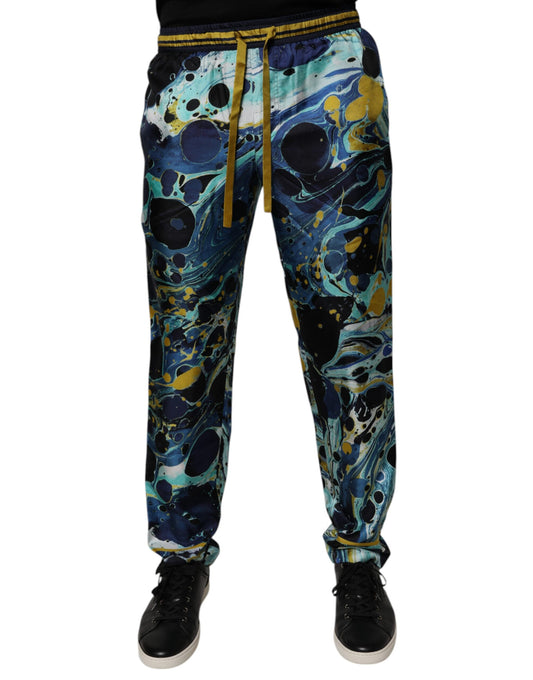 Dolce & Gabbana Multicolor Marble Print Jogger Sweatpants Pants Dolce & Gabbana