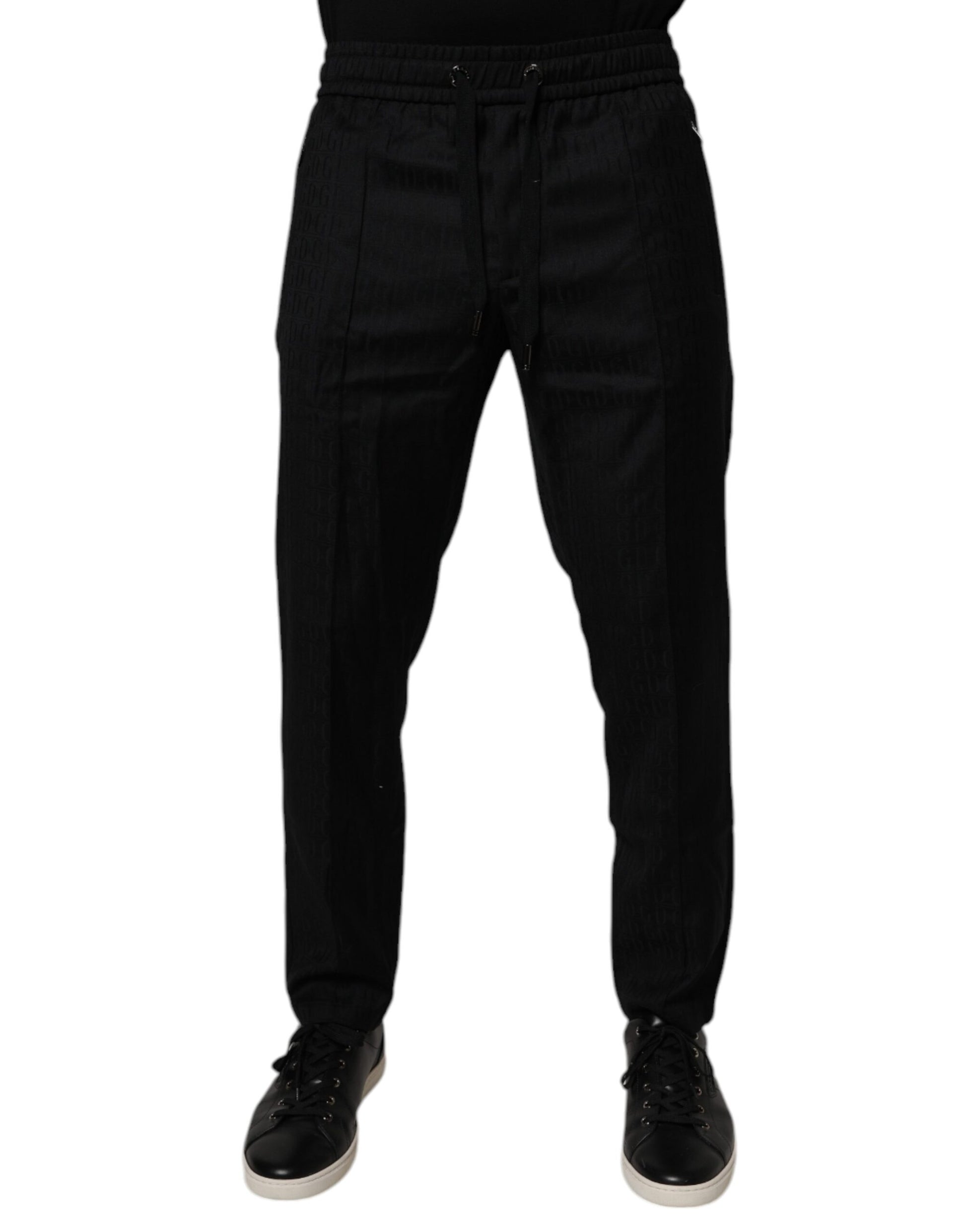 Dolce & Gabbana Black Wool Jogger Jogging Pants Dolce & Gabbana