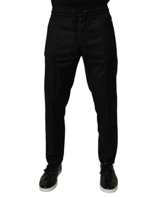 Dolce & Gabbana Black Wool Jogger Jogging Pants Dolce & Gabbana