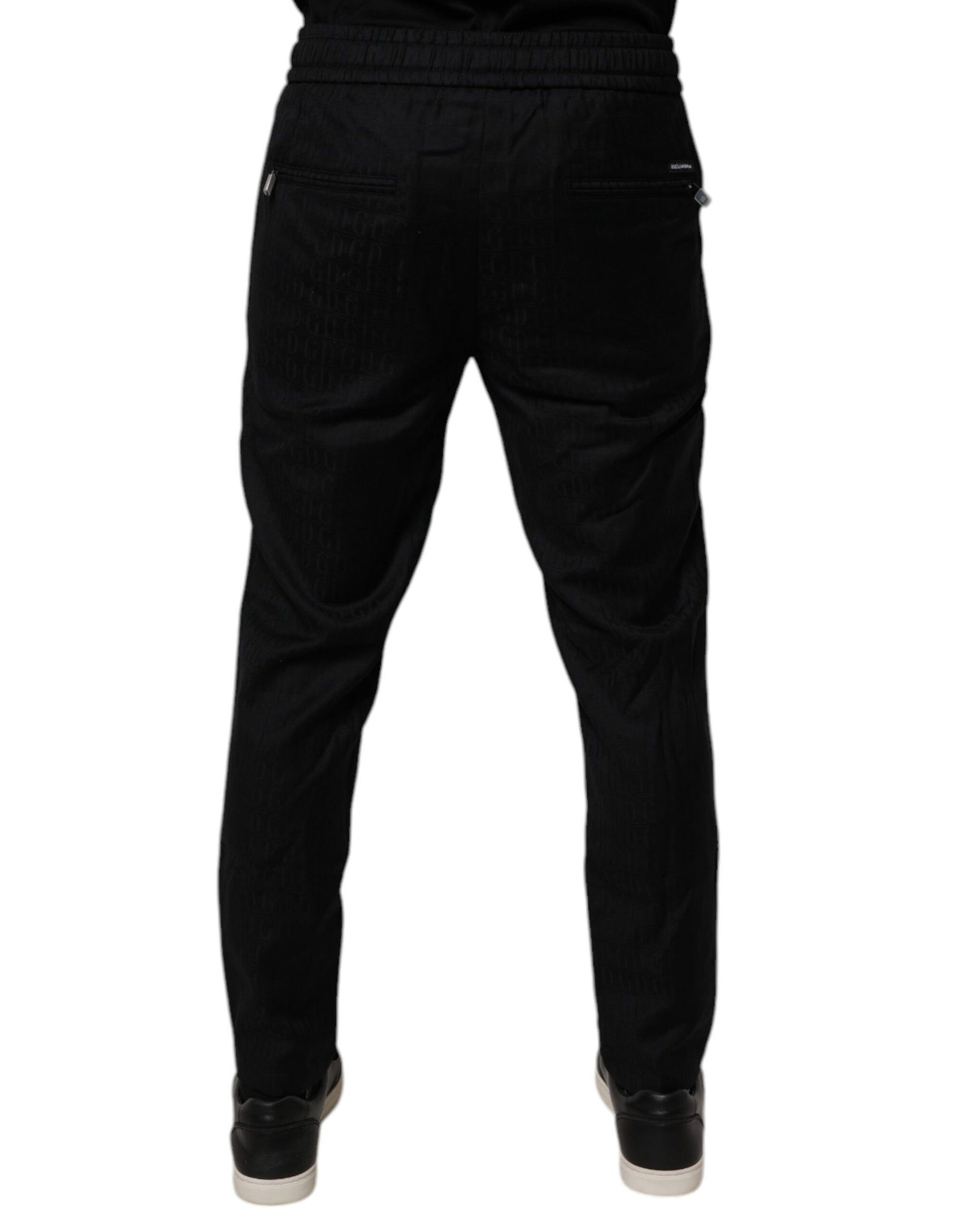 Dolce & Gabbana Black Wool Jogger Jogging Pants Dolce & Gabbana