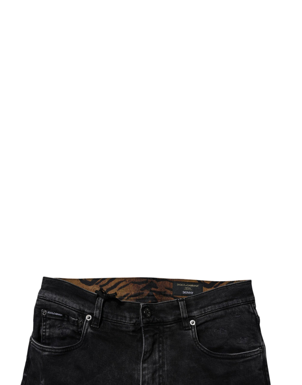 Dolce & Gabbana Black Tattered Cotton Skinny Men Denim Jeans - Eljoys Fashion 