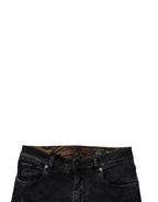 Dolce & Gabbana Black Tattered Cotton Skinny Men Denim Jeans - Eljoys Fashion 