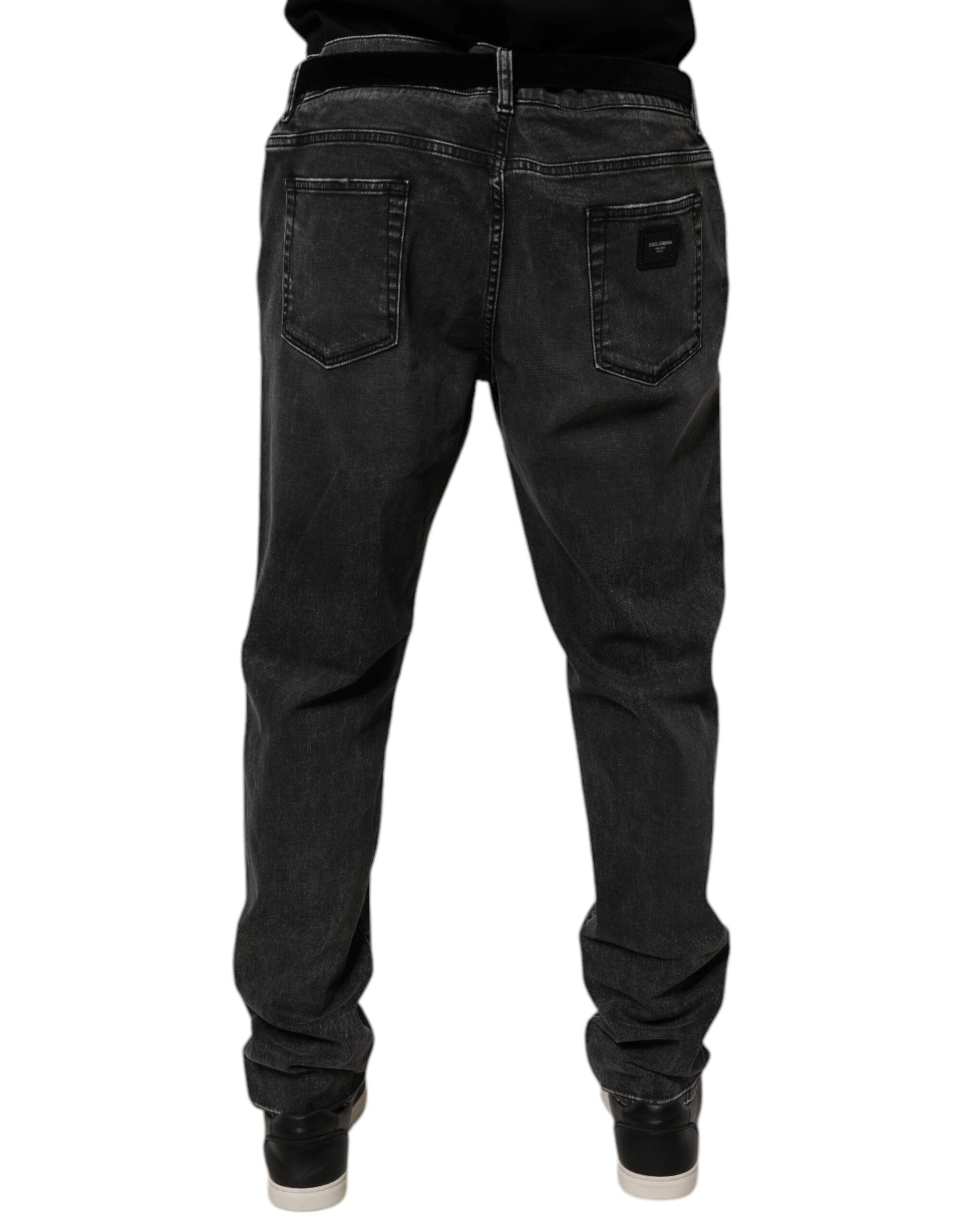 Dolce & Gabbana Black Cotton Stretch Skinny Men Denim Jeans Dolce & Gabbana