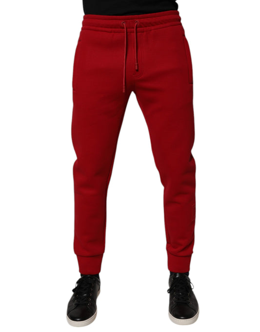 Dolce & Gabbana Red Cotton Jogger Jogging Pants Dolce & Gabbana