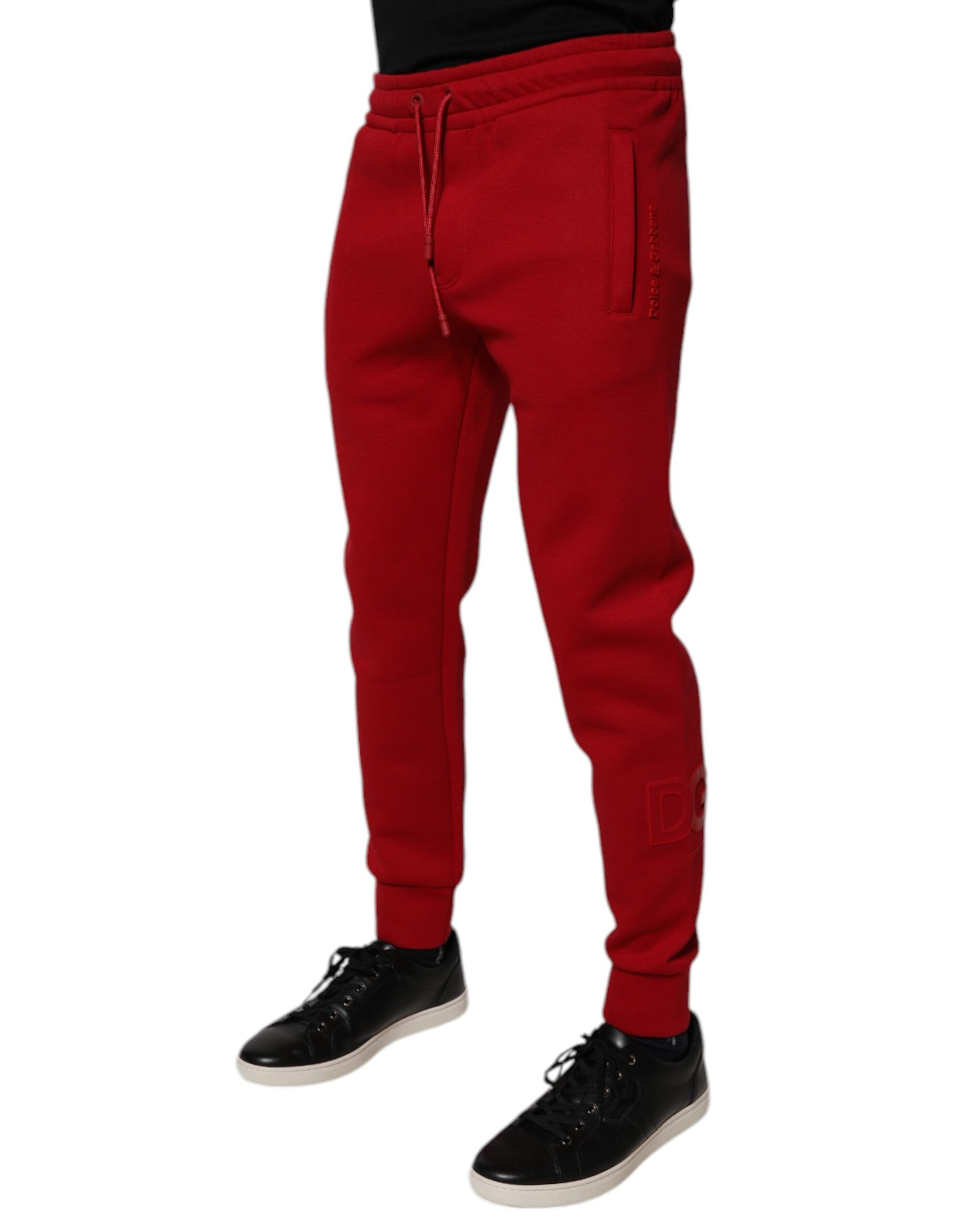 Dolce & Gabbana Red Cotton Jogger Jogging Pants Dolce & Gabbana