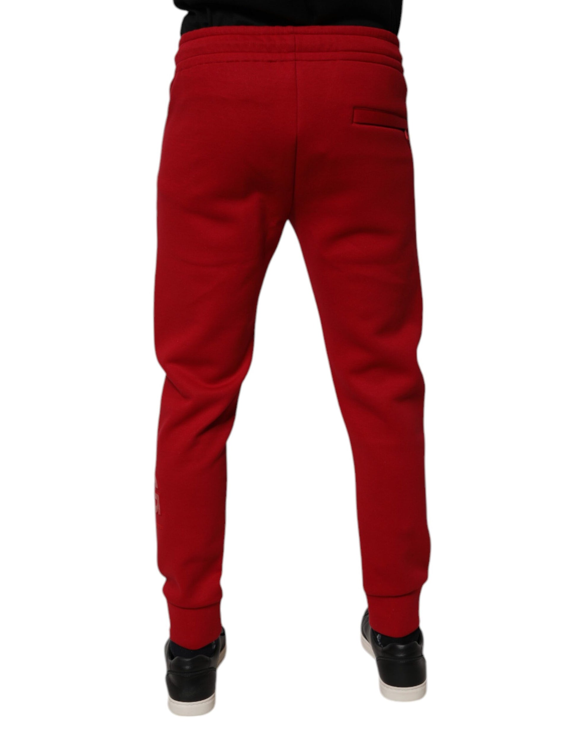Dolce & Gabbana Red Cotton Jogger Jogging Pants Dolce & Gabbana
