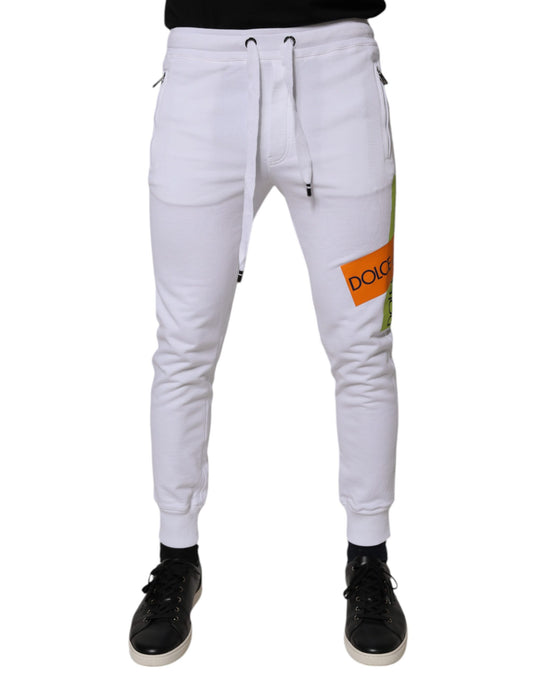Dolce & Gabbana White Cotton Logo Jogger Pants Dolce & Gabbana