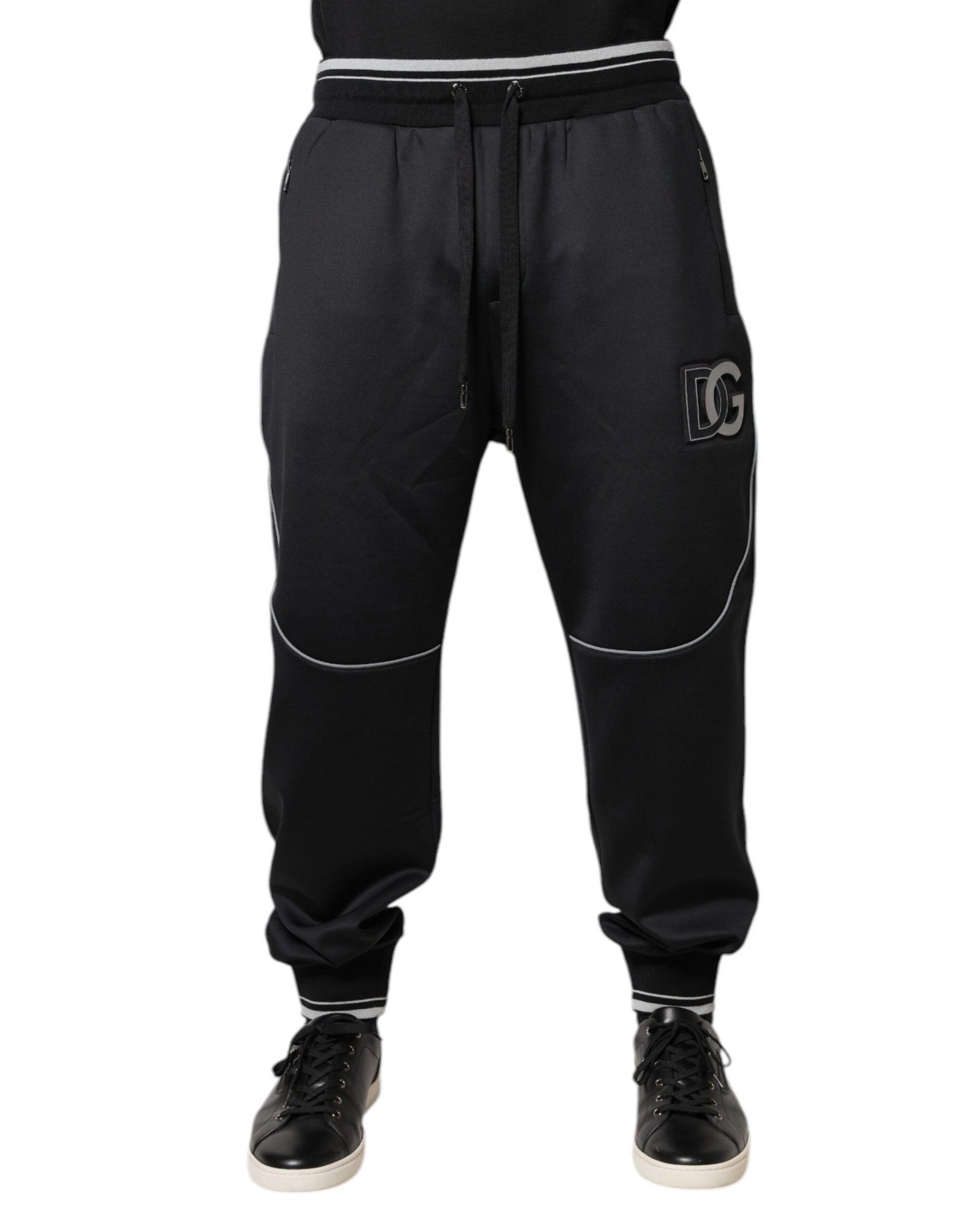 Dolce & Gabbana Black Polyester Logo Jogger Pants Dolce & Gabbana