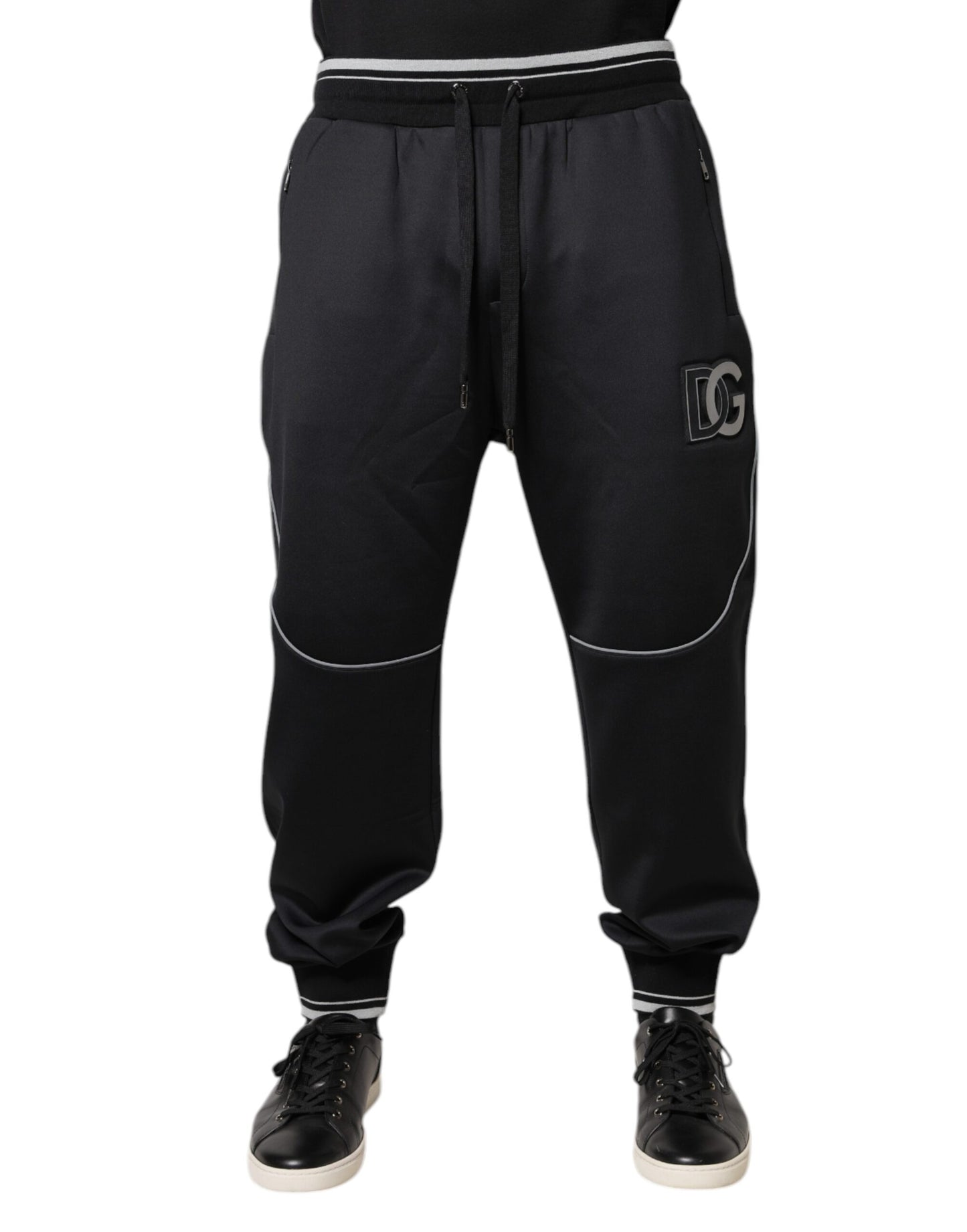 Dolce & Gabbana Black Polyester Logo Jogger Pants Dolce & Gabbana