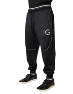 Dolce & Gabbana Black Polyester Logo Jogger Pants - Eljoys Fashion 