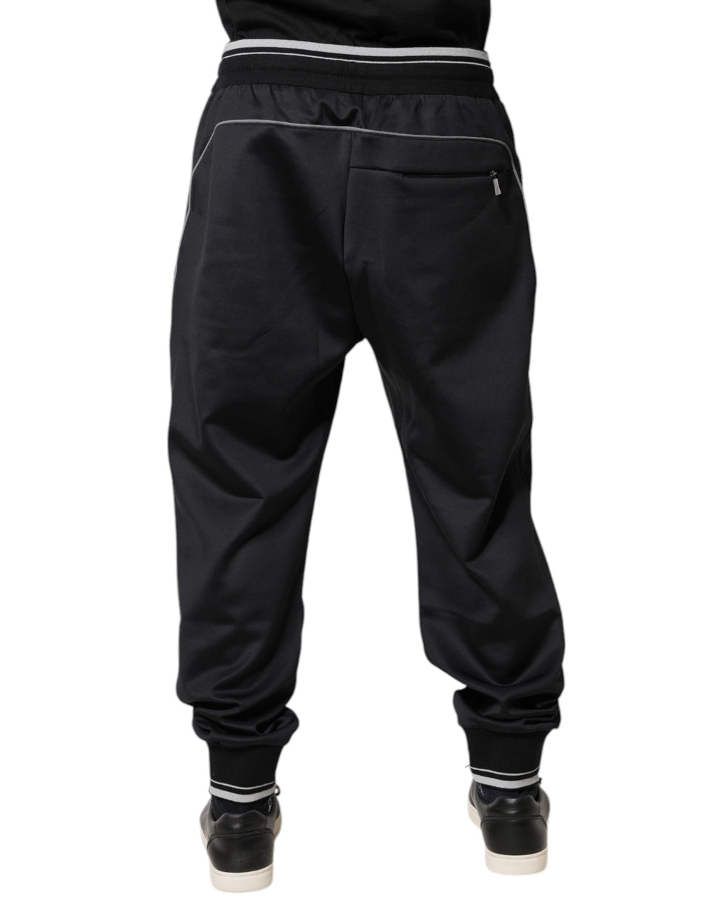 Dolce & Gabbana Black Polyester Logo Jogger Pants - Eljoys Fashion 