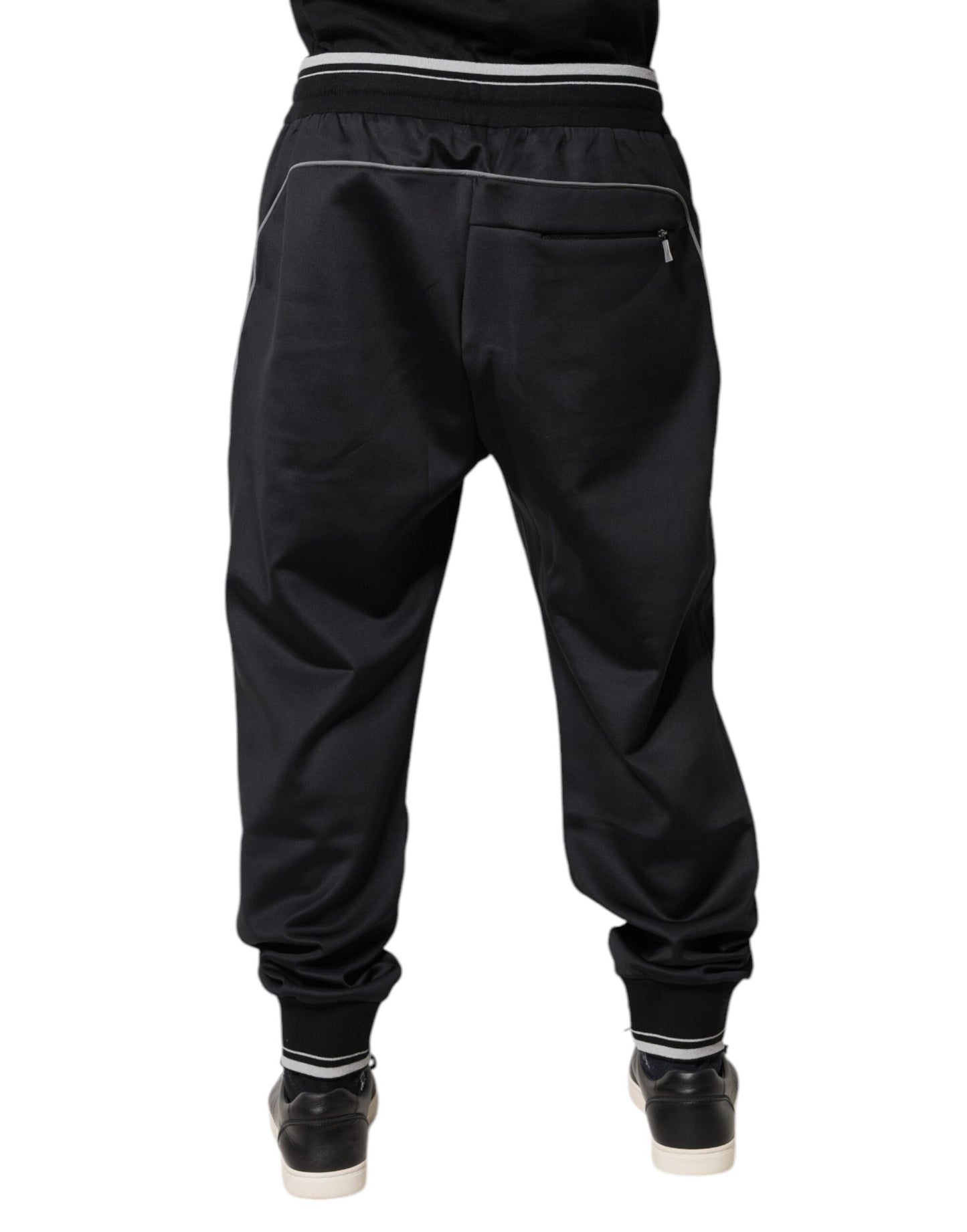 Dolce & Gabbana Black Polyester Logo Jogger Pants Dolce & Gabbana