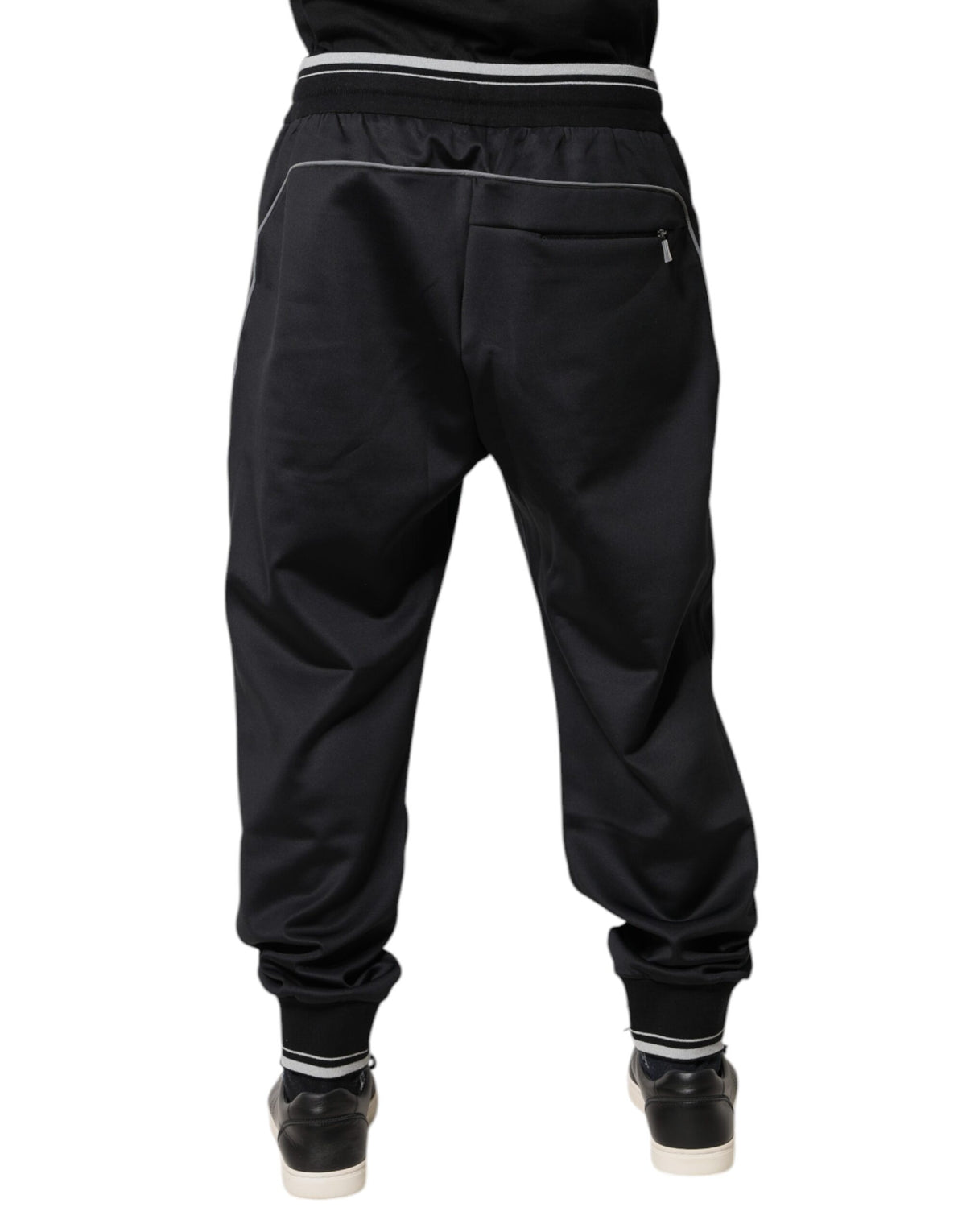 Dolce & Gabbana Black Polyester Logo Jogger Pants - Eljoys Fashion 