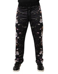 Dolce & Gabbana Black Floral Polyester Jogger Pants - Eljoys Fashion 