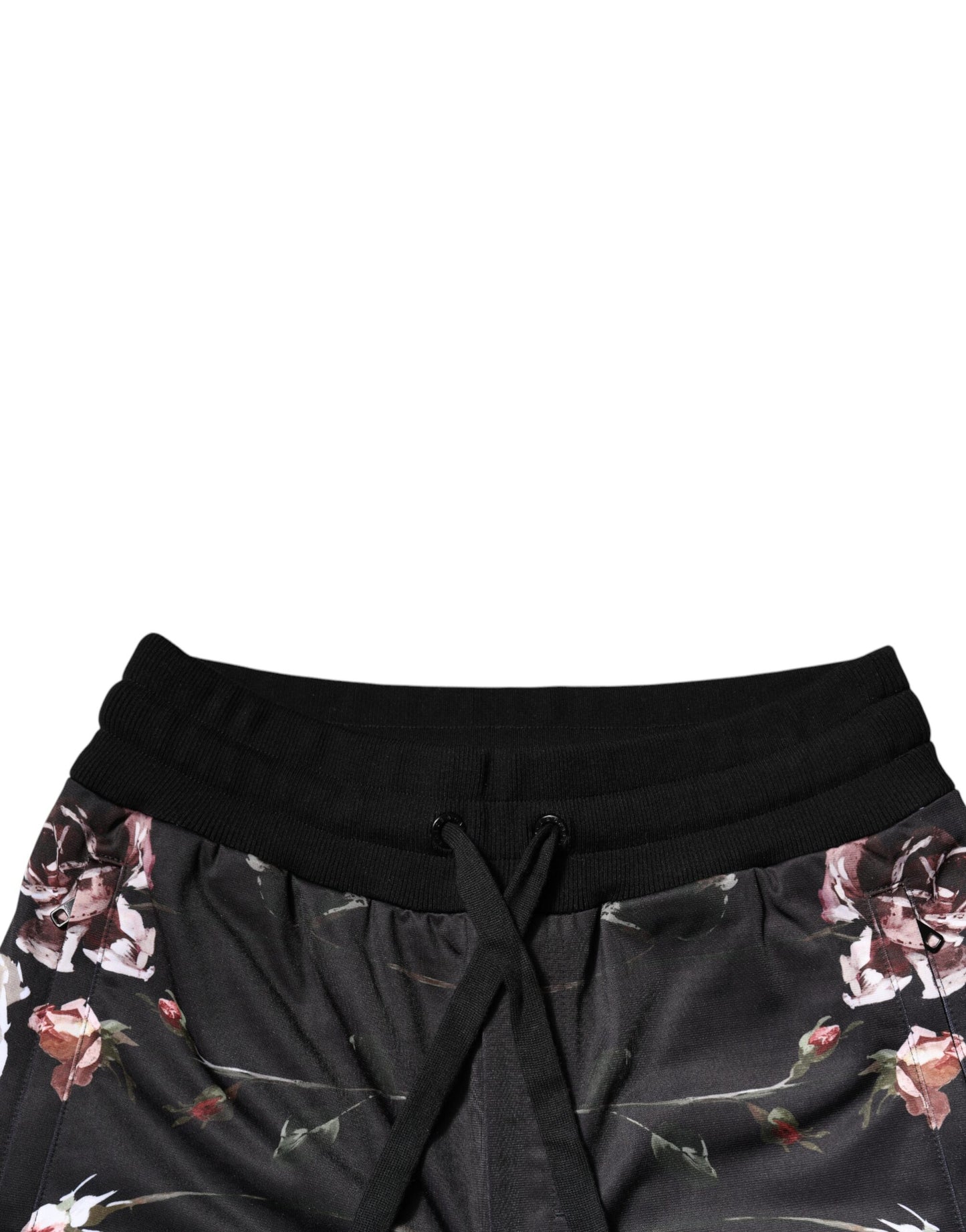 Dolce & Gabbana Black Floral Polyester Jogger Pants Dolce & Gabbana