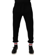 Dolce & Gabbana Black Wool Mid Waist Jogger Sweatpants Pants - Eljoys Fashion 