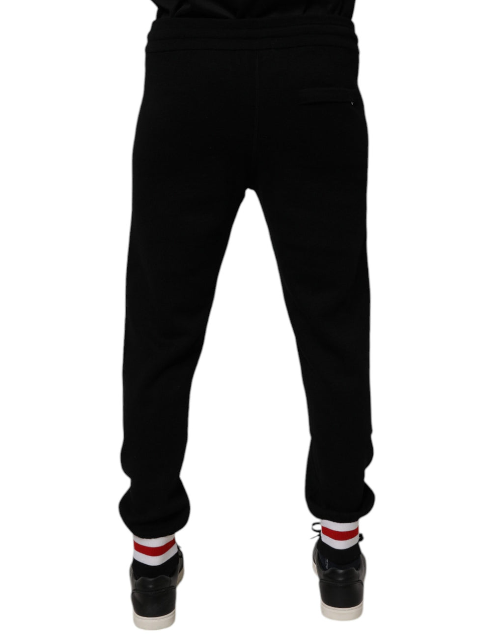 Dolce & Gabbana Black Wool Mid Waist Jogger Sweatpants Pants - Eljoys Fashion 