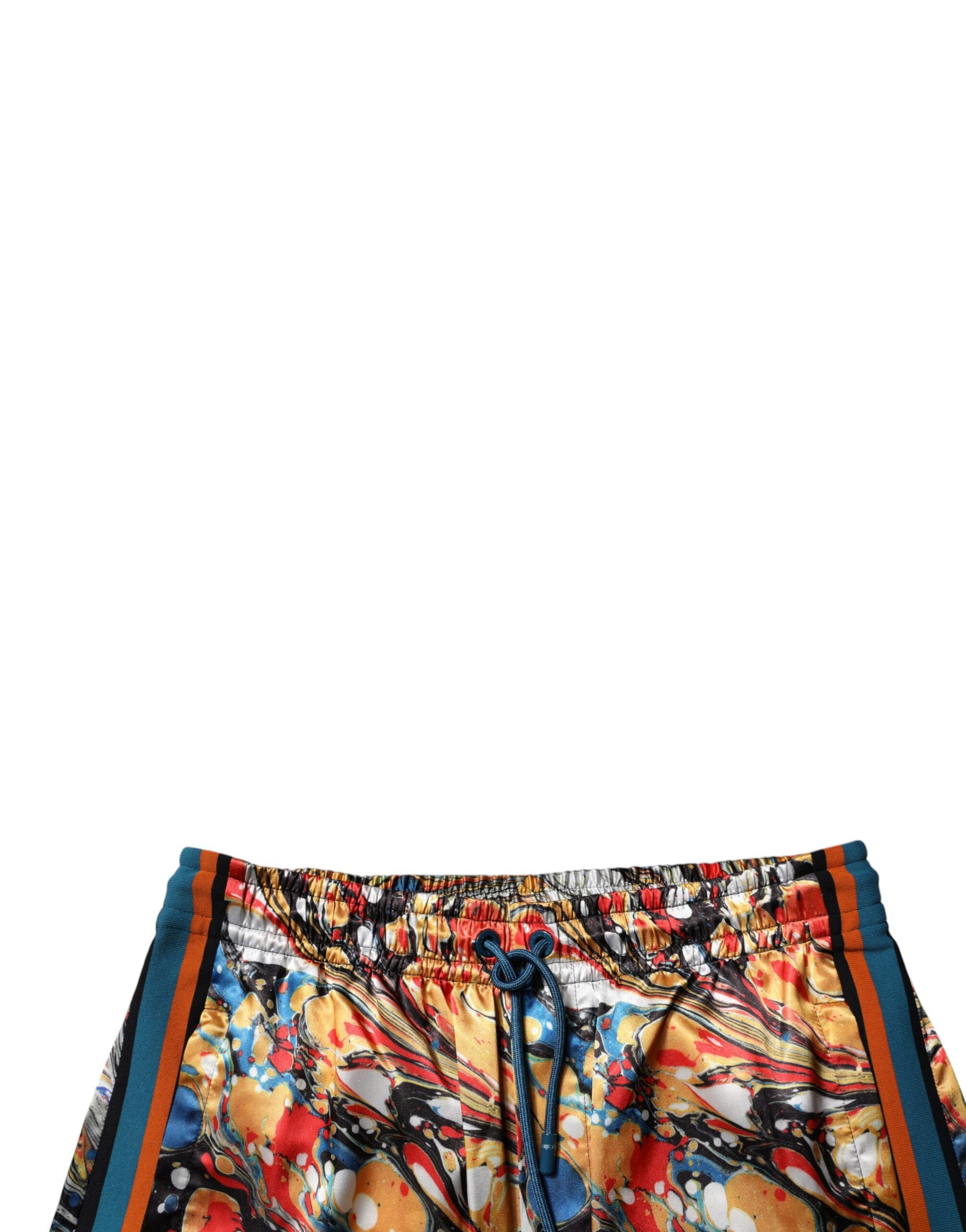 Dolce & Gabbana Multicolor Marble Satin Men Tracksuit Pants Dolce & Gabbana