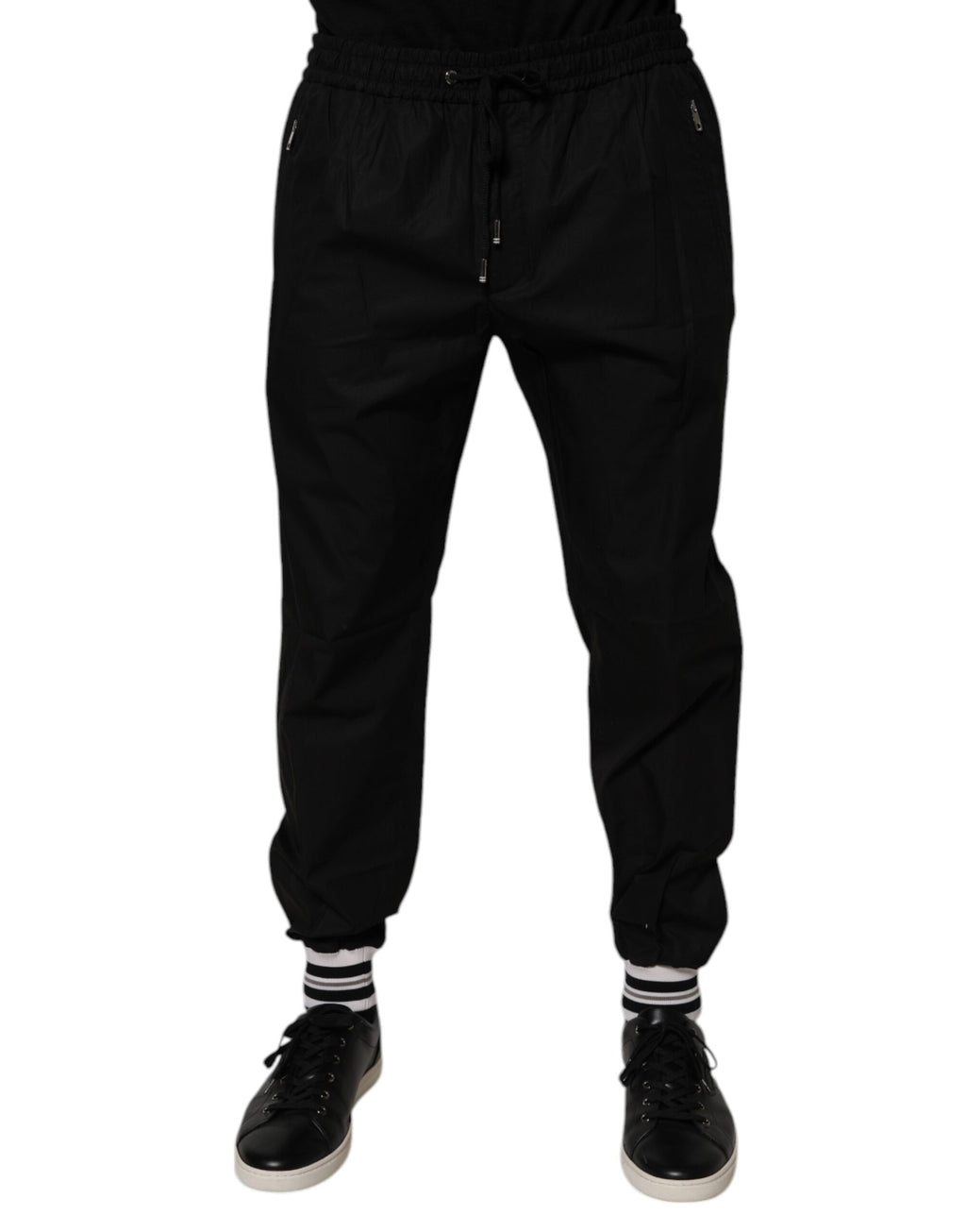 Dolce & Gabbana Black Cotton Men Jogger Sweatpants Pants - Eljoys Fashion 
