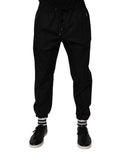 Dolce & Gabbana Black Cotton Men Jogger Sweatpants Pants - Eljoys Fashion 