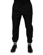 Dolce & Gabbana Black Cotton Men Jogger Sweatpants Pants - Eljoys Fashion 