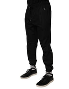 Dolce & Gabbana Black Cotton Men Jogger Sweatpants Pants - Eljoys Fashion 