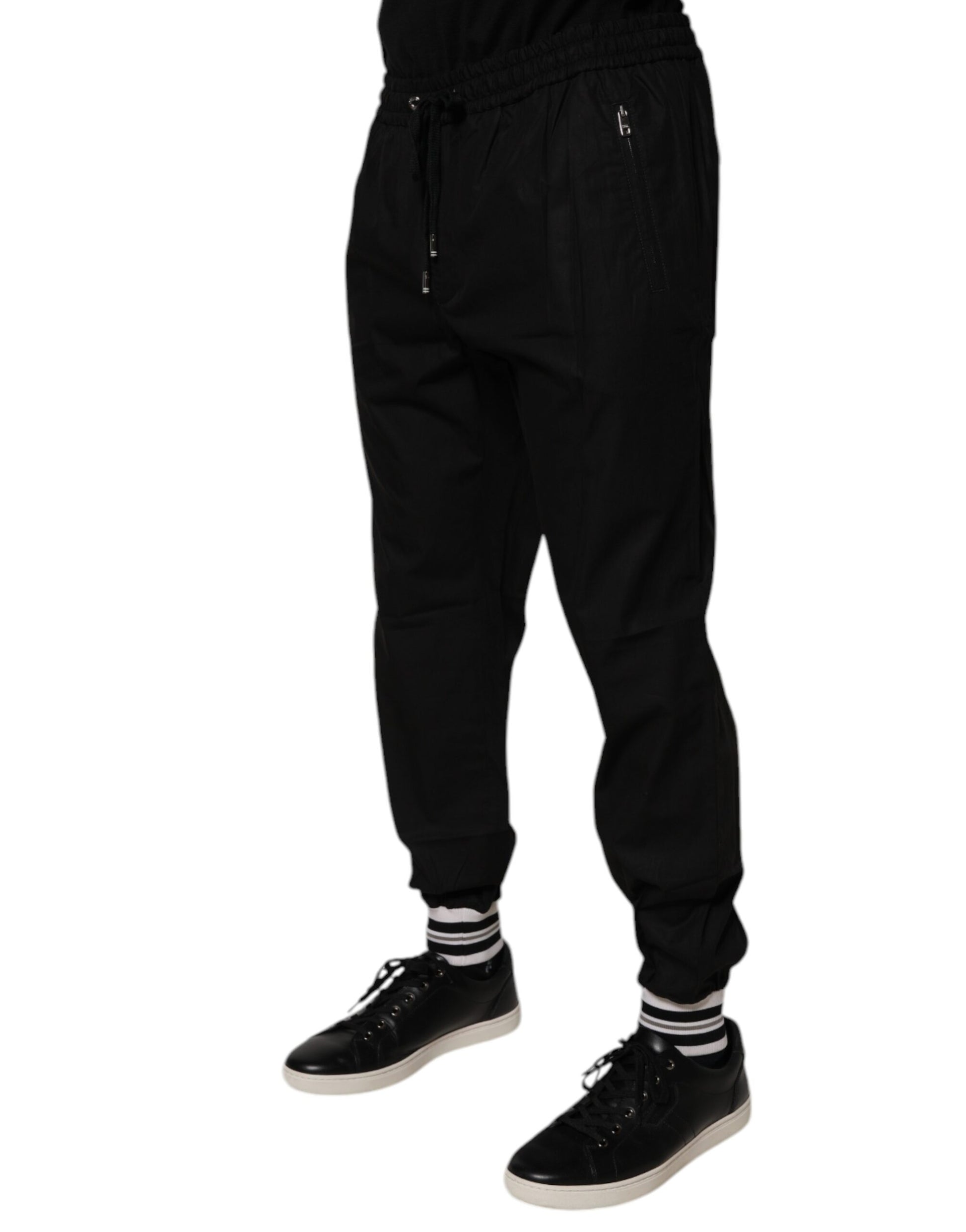 Dolce & Gabbana Black Cotton Men Jogger Sweatpants Pants Dolce & Gabbana