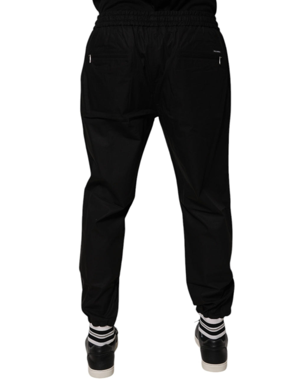 Dolce & Gabbana Black Cotton Men Jogger Sweatpants Pants - Eljoys Fashion 