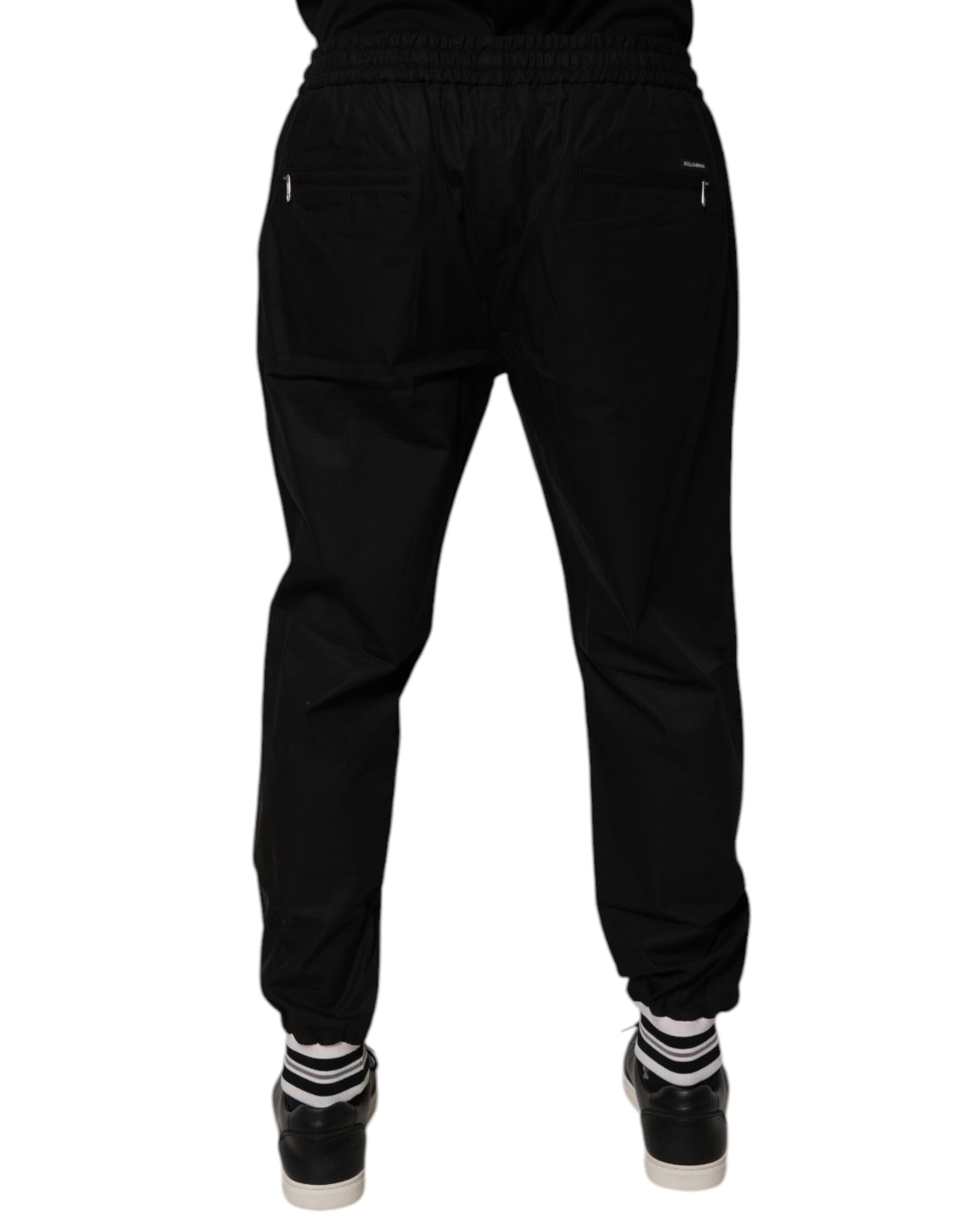 Dolce & Gabbana Black Cotton Men Jogger Sweatpants Pants Dolce & Gabbana