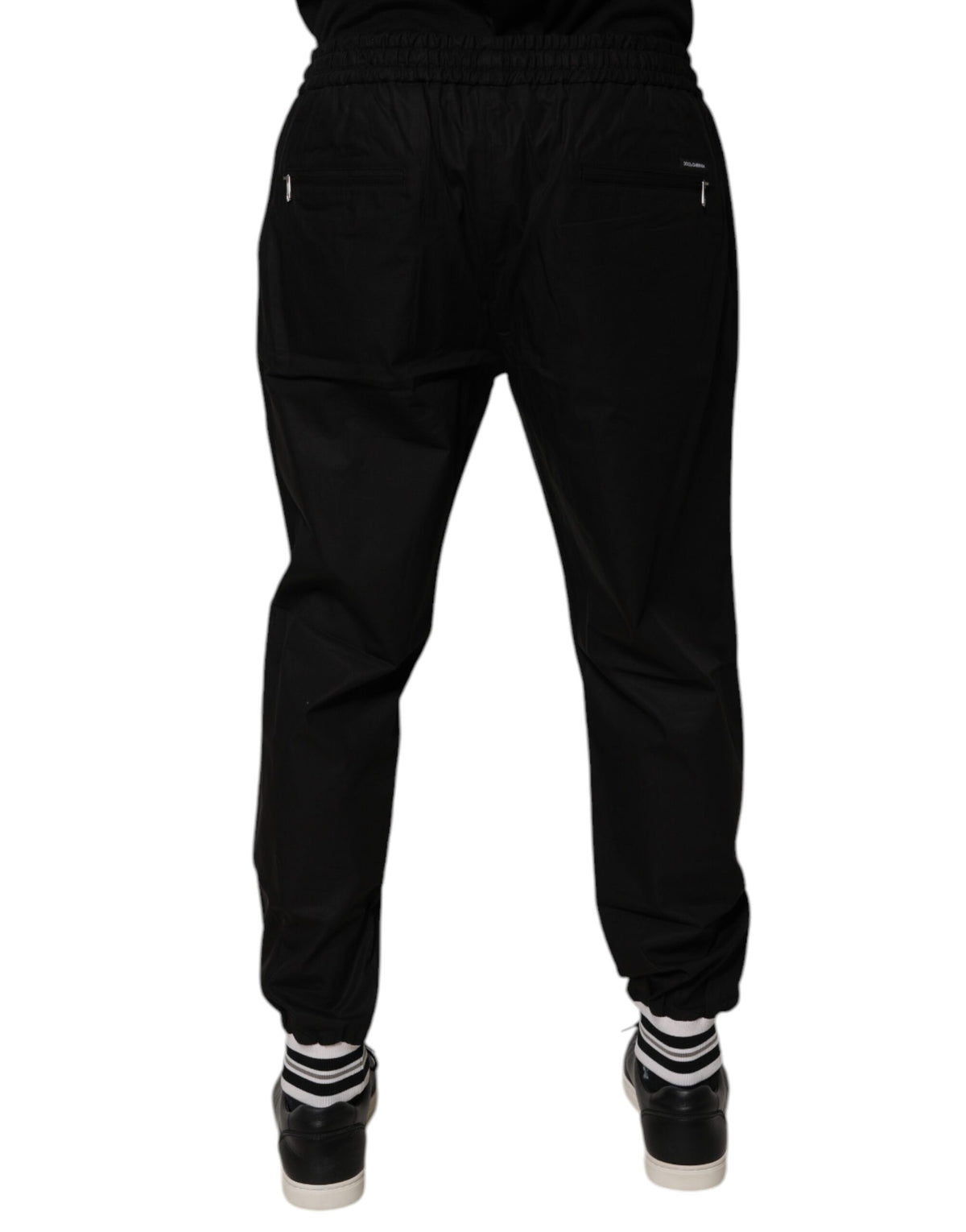 Dolce & Gabbana Black Cotton Men Jogger Sweatpants Pants - Eljoys Fashion 