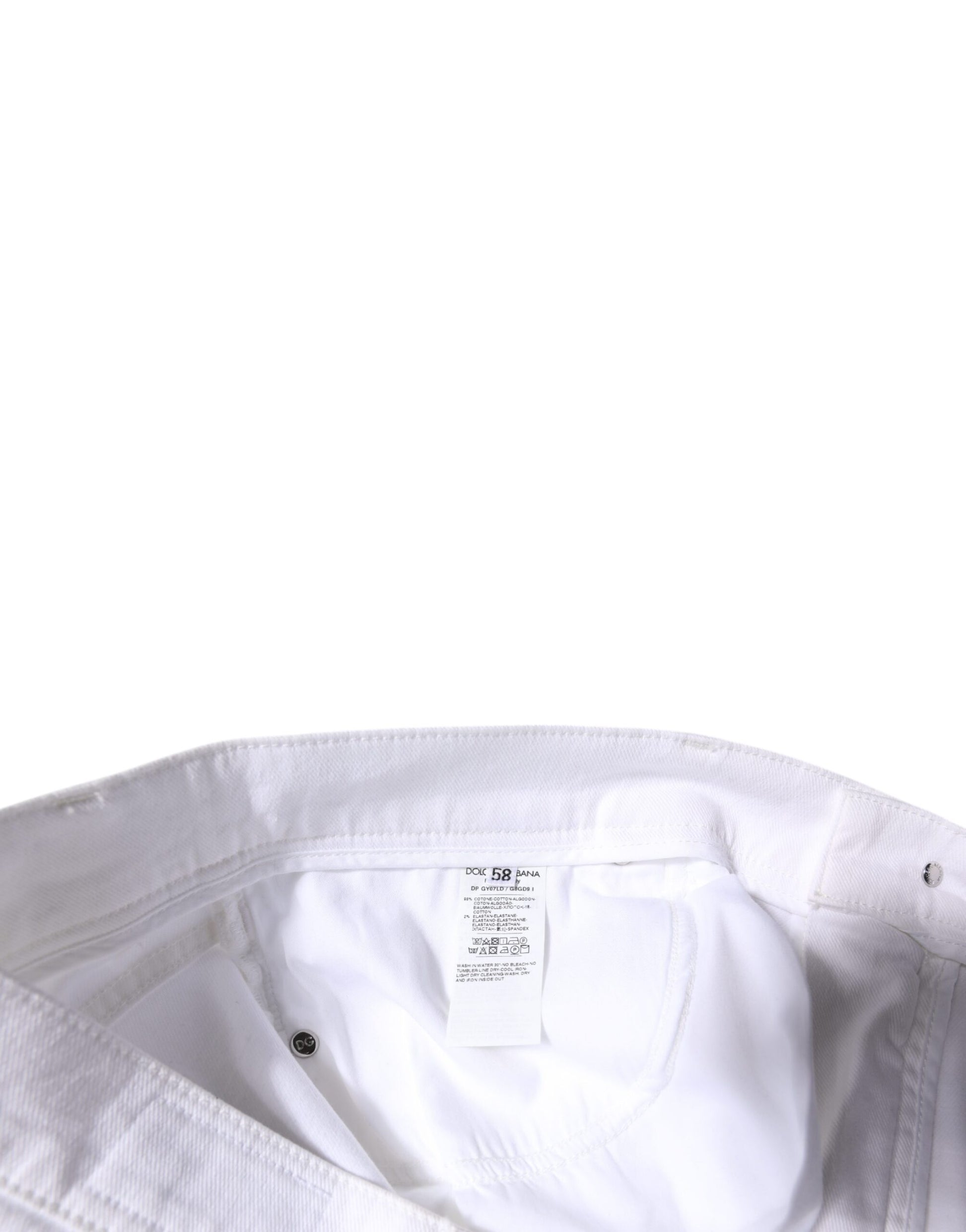 Dolce & Gabbana White Cotton Stretch Skinny Men Denim Jeans Dolce & Gabbana