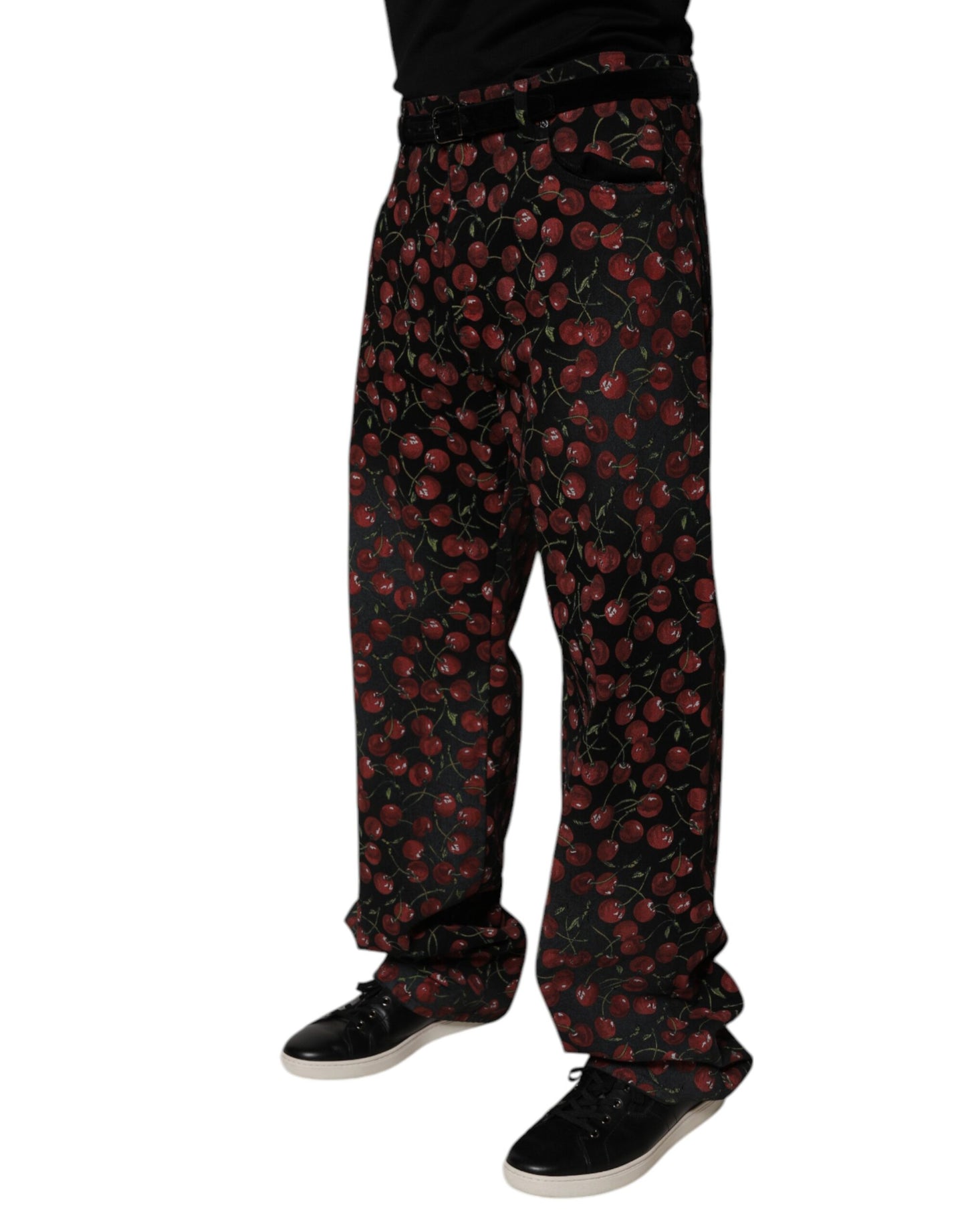 Dolce & Gabbana Black Cherry Cotton Straight Men Denim Jeans Dolce & Gabbana