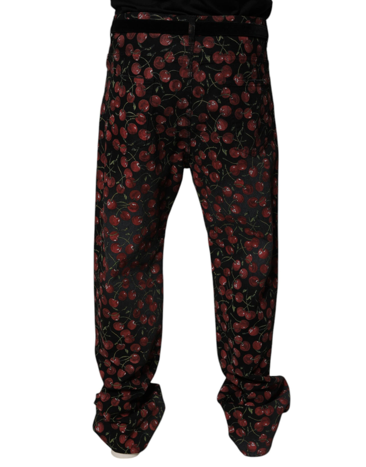 Dolce & Gabbana Black Cherry Cotton Straight Men Denim Jeans - Eljoys Fashion 